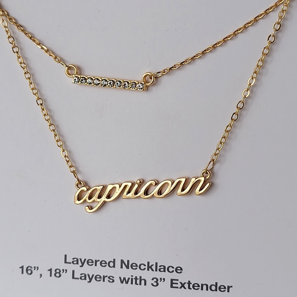 Capricorn Zodiac Layered Necklace